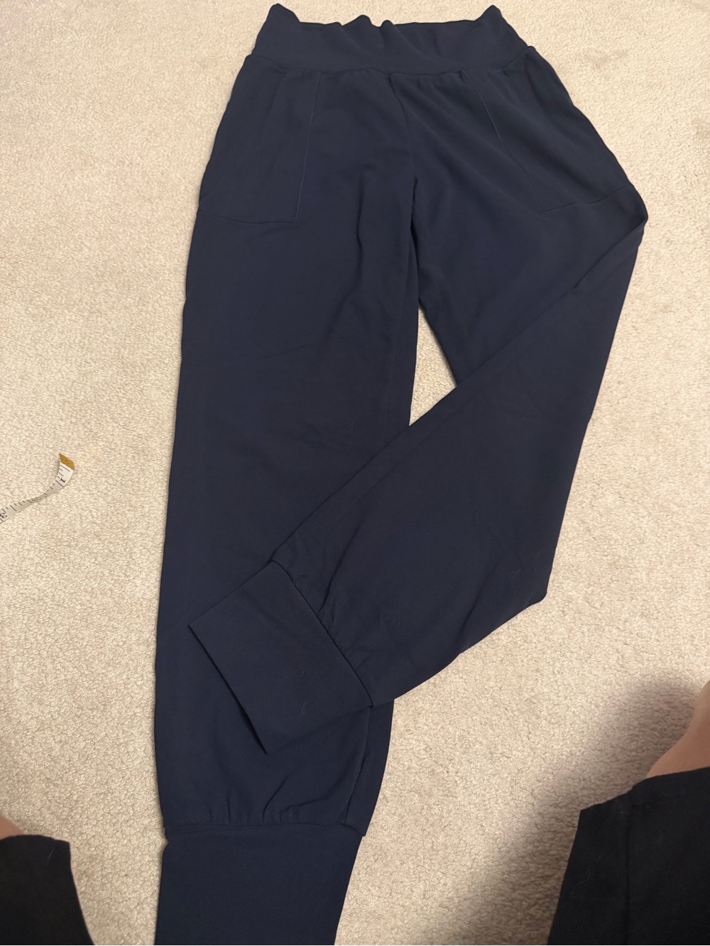 Athleta Navy Salutation Joggers with Cuffed Ankles